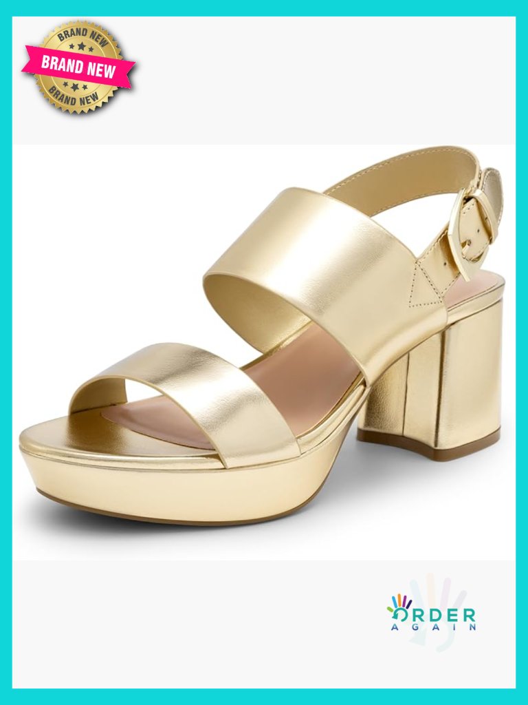 Women's Chunky Platform Heeled Sandals With Adjustable Buckle Strap